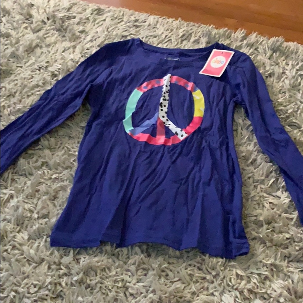 Girls never worn peace long sleeve t-shirt